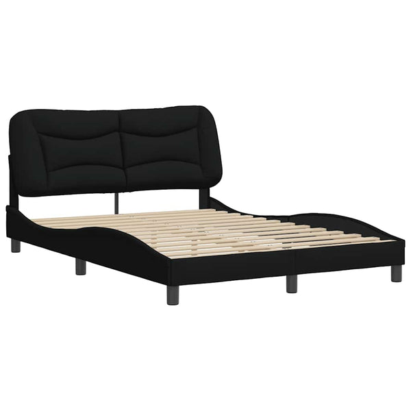 Bettgestell Stoff Schwarz 140x190 cm