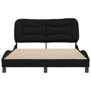 Bettgestell Stoff Schwarz 140x190 cm