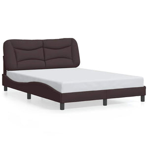 vidaXL Cadre de lit sans matelas « Hvar » Marron foncé 140x190 cm Tissu