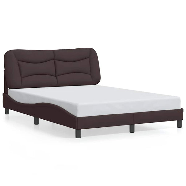 vidaXL Cadre de lit sans matelas « Hvar » Marron foncé 140x190 cm Tissu