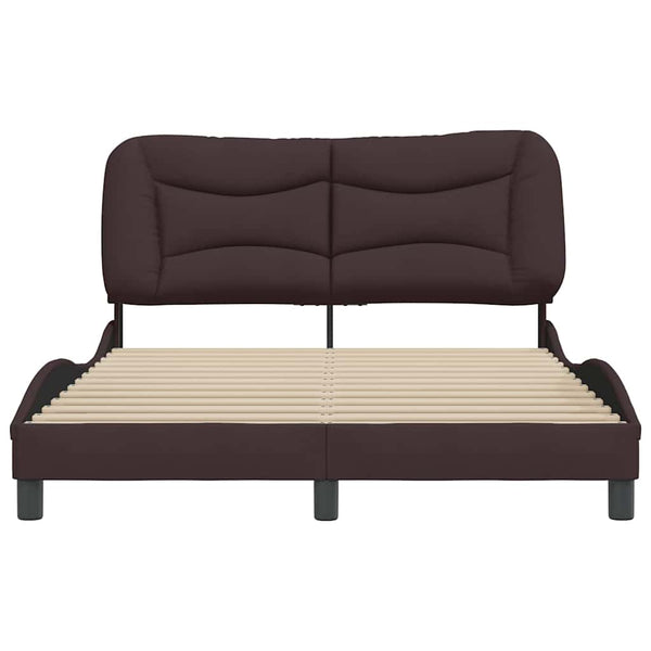 vidaXL Cadre de lit sans matelas « Hvar » Marron foncé 140x190 cm Tissu