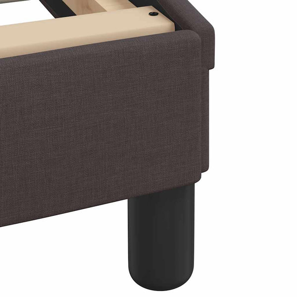 vidaXL Cadre de lit sans matelas « Hvar » Marron foncé 140x190 cm Tissu