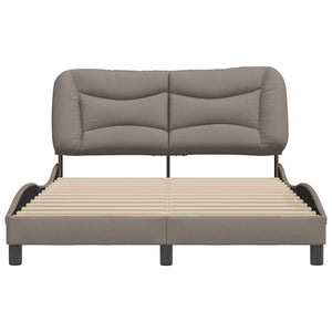 vidaXL Cadre de lit sans matelas « Hvar » taupe 140x190 cm Tissu