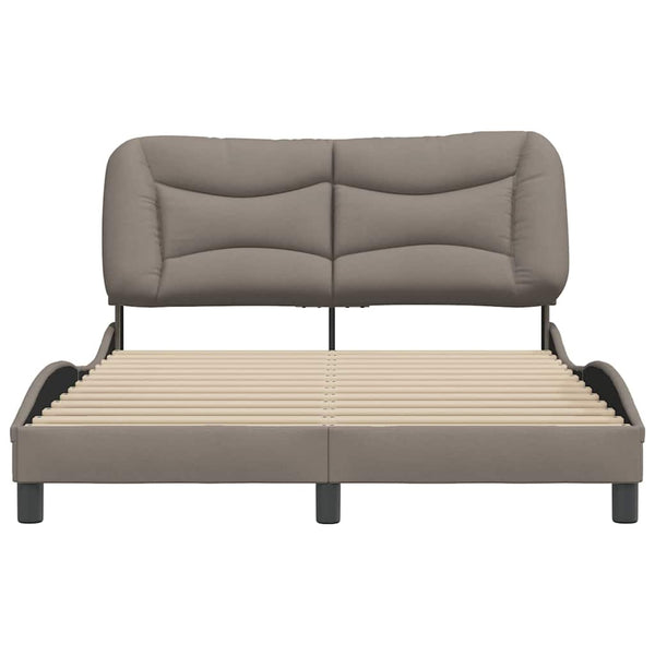 vidaXL Cadre de lit sans matelas « Hvar » taupe 140x190 cm Tissu