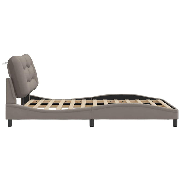 vidaXL Cadre de lit sans matelas « Hvar » taupe 140x190 cm Tissu