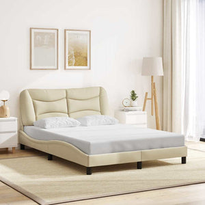 vidaXL Cadre de lit sans matelas « Hvar » crème 140x190 cm tissu