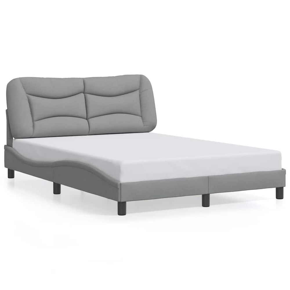 vidaXL Cadre de lit sans matelas « Hvar » gris clair 140x200 cm tissu