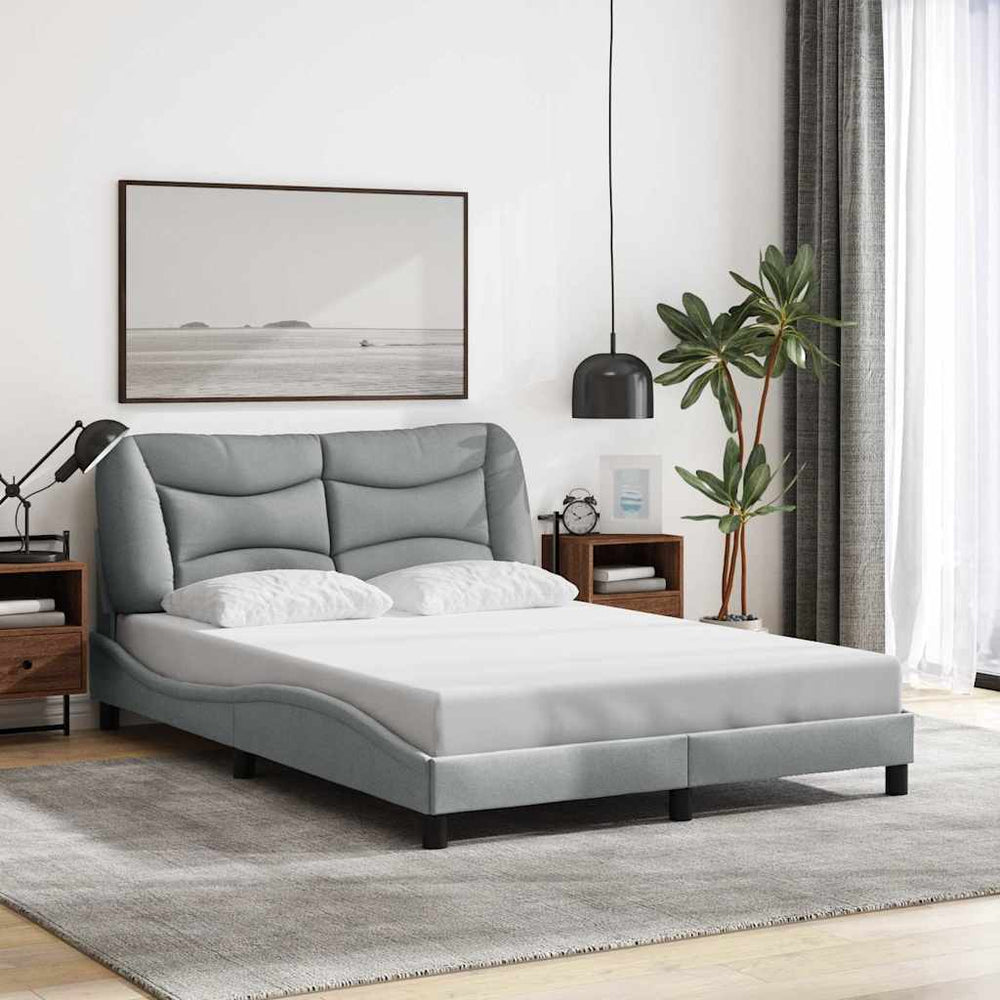 vidaXL Cadre de lit sans matelas « Hvar » gris clair 140x200 cm tissu