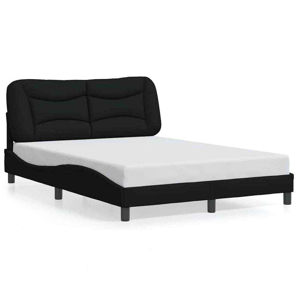 vidaXL Cadre de lit sans matelas « Hvar » noir 140x200 cm en tissu