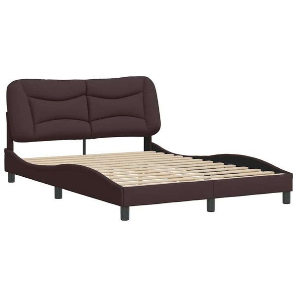 Bettgestell Stoff Dunkelbraun 140x200 cm