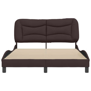 Bettgestell Stoff Dunkelbraun 140x200 cm