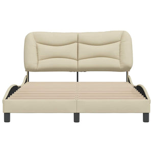 Bettgestell Creme 140x200 cm Stoff