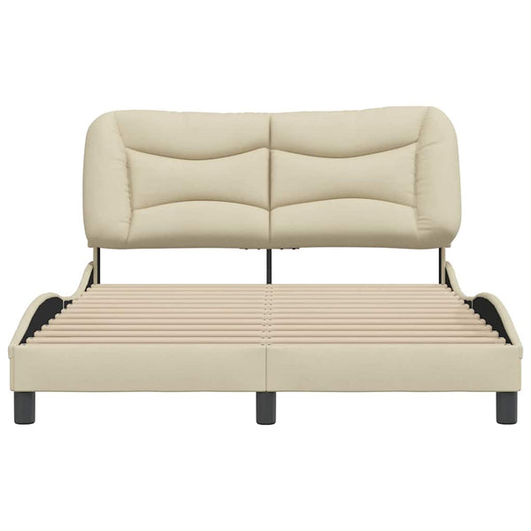 Bettgestell Creme 140x200 cm Stoff