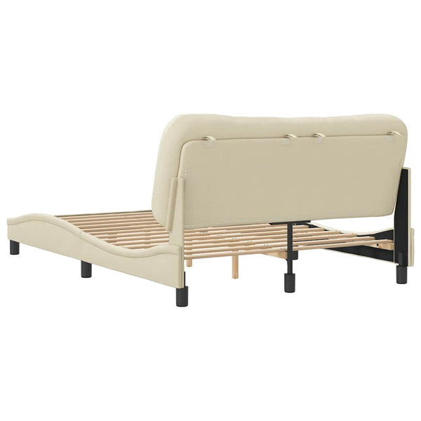 Bettgestell Creme 140x200 cm Stoff