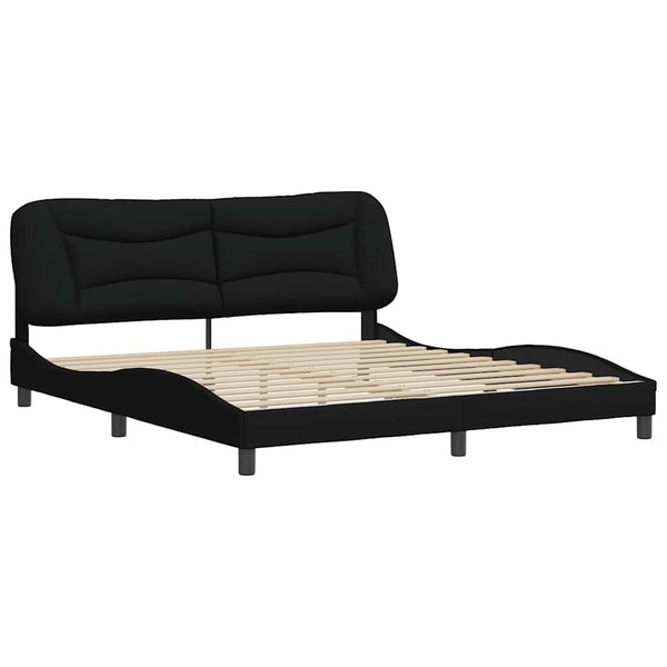 Bettgestell Stoff Schwarz 180x200 cm