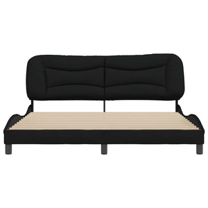 Bettgestell Stoff Schwarz 180x200 cm