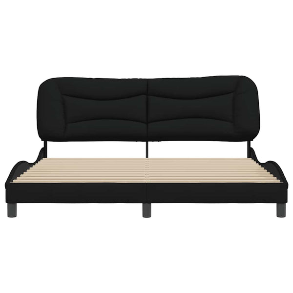 Bettgestell Stoff Schwarz 180x200 cm