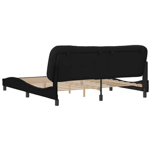 Bettgestell Stoff Schwarz 180x200 cm