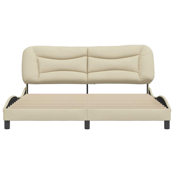Bettgestell Creme Stoff 180x200 cm