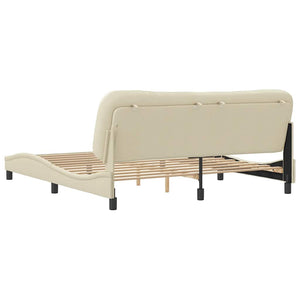 Bettgestell Creme Stoff 180x200 cm