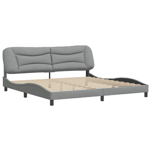 Bettgestell Stoff Hellgrau 200x200 cm