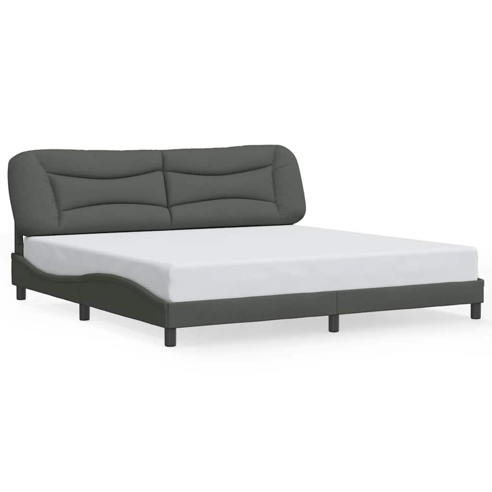 Bettgestell ohne Matratze "Hvar" Dunkelgrau 200x200 cm Stoff