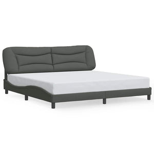 Bettgestell ohne Matratze "Hvar" Dunkelgrau 200x200 cm Stoff