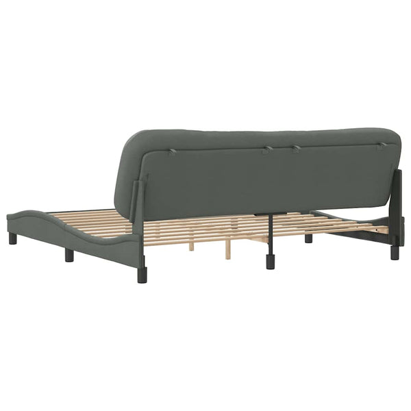 Bettgestell ohne Matratze "Hvar" Dunkelgrau 200x200 cm Stoff
