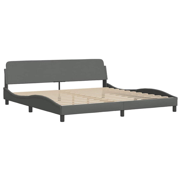 Bettgestell ohne Matratze "Hvar" Dunkelgrau 200x200 cm Stoff