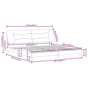 Bettgestell Blau 200x200 cm Stoff