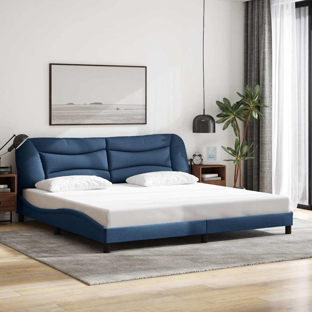 Bettgestell Blau 200x200 cm Stoff