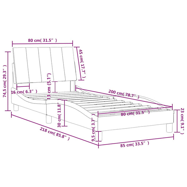 Bettgestell Hanko Blau 80x200 cm Samt
