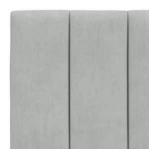 Bettgestell Hanko Hellgrau Samt 90x190 cm