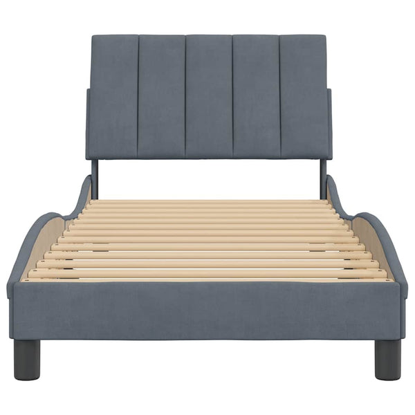 Bettgestell Dunkelgrau Samt 90x190 cm