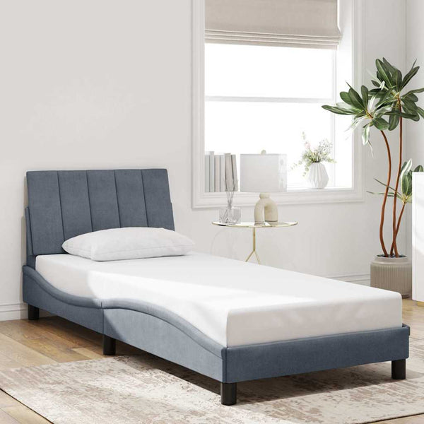 Bettgestell Dunkelgrau Samt 90x190 cm