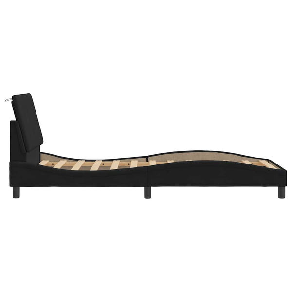 Bettgestell Hanko Schwarz 90x190 cm Samt