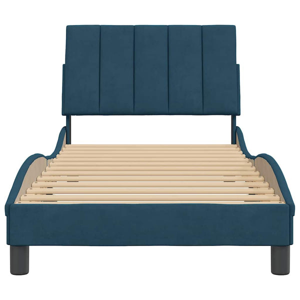 Bettgestell Blau Samt 90x190 cm