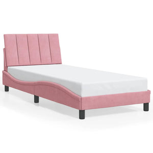 Bettgestell Rosa Samt 90x190 cm