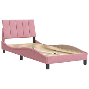 Bettgestell Rosa Samt 90x190 cm