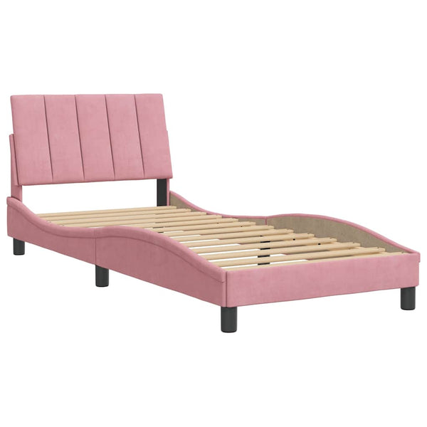 Bettgestell Rosa Samt 90x190 cm