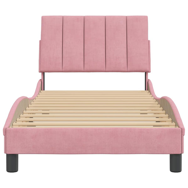 Bettgestell Rosa Samt 90x190 cm