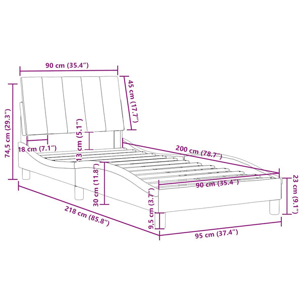 Bettgestell Dunkelgrün Samt 90x200 cm
