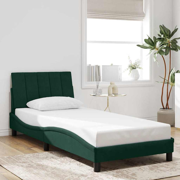 Bettgestell Dunkelgrün Samt 90x200 cm