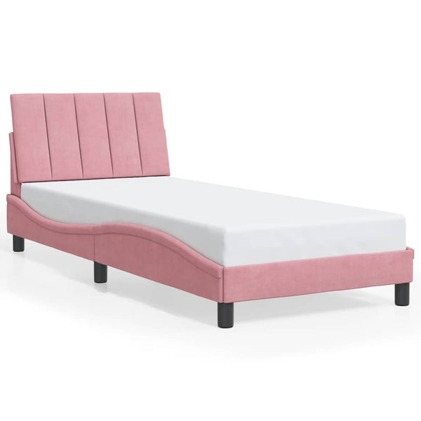 Bettgestell Hanko Rosa Samt 90x200 cm