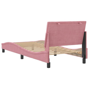 Bettgestell Hanko Rosa Samt 90x200 cm