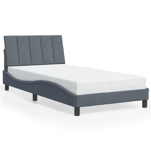 Bettgestell 100x200 cm Dunkelgrau Samt