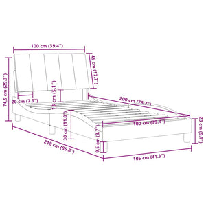 Bettgestell Dunkelgrün 100x200 cm Samt