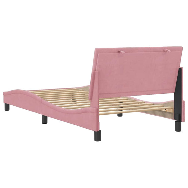 Rosa Samt Bettgestell 100x200 cm