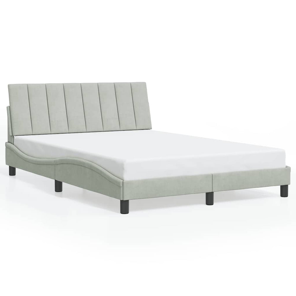 Bettgestell Hanko Hellgrau Samt 120x200 cm