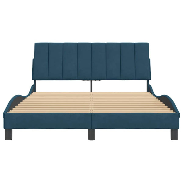 Bettgestell 120x200 cm Blau Samt